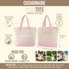 image:imageCUSHIONAIRE Canvas Tote Bag for Women Everyday Casual Beach Bag with Secure Zip Top and Exterior Storage PocketPink