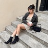 image:imageCUSHIONAIRE Giana Womens High Heel Ankle Boots Square Toe Vegan Suede Mid Block Heel Dress Booties for OfficeBlack