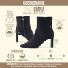 image:imageCUSHIONAIRE Giana Womens High Heel Ankle Boots Square Toe Vegan Suede Mid Block Heel Dress Booties for OfficeBlack