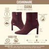 image:imageCUSHIONAIRE Giana Womens High Heel Ankle Boots Square Toe Vegan Suede Mid Block Heel Dress Booties for OfficeBurgundy