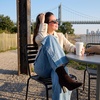 image:imageCUSHIONAIRE Giana Womens High Heel Ankle Boots Square Toe Vegan Suede Mid Block Heel Dress Booties for OfficeChocolate