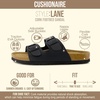 image:imageCUSHIONAIRE Lane Cork Footbed Womens Sandals Comfortable Double Buckle Slip On Sandals for Women with Arch Support and Classic Two Strap DesignBlack Nappa