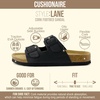 image:imageCUSHIONAIRE Lane Cork Footbed Womens Sandals Comfortable Double Buckle Slip On Sandals for Women with Arch Support and Classic Two Strap DesignBlack Oily