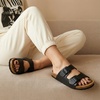 image:imageCUSHIONAIRE Lane Cork Footbed Womens Sandals Comfortable Double Buckle Slip On Sandals for Women with Arch Support and Classic Two Strap DesignBlack Oily