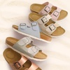 image:imageCUSHIONAIRE Lane Cork Footbed Womens Sandals Comfortable Double Buckle Slip On Sandals for Women with Arch Support and Classic Two Strap DesignSilver