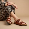 image:imageCUSHIONAIRE Lane Cork Footbed Womens Sandals Comfortable Double Buckle Slip On Sandals for Women with Arch Support and Classic Two Strap DesignWhiskey