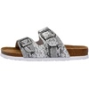 image:imageCUSHIONAIRE Lane Cork Footbed Womens Sandals Comfortable Double Buckle Slip On Sandals for Women with Arch Support and Classic Two Strap DesignWhite Snake