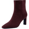 image:imageCUSHIONAIRE Giana Womens High Heel Ankle Boots Square Toe Vegan Suede Mid Block Heel Dress Booties for OfficeBurgundy