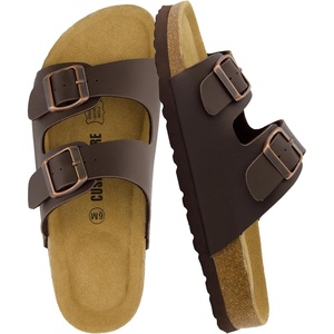 image:imageCUSHIONAIRE Lane Cork Footbed Womens Sandals Comfortable Double Buckle Slip On Sandals for Women with Arch Support and Classic Two Strap DesignBrown Nappa