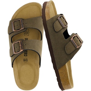 image:imageCUSHIONAIRE Lane Cork Footbed Womens Sandals Comfortable Double Buckle Slip On Sandals for Women with Arch Support and Classic Two Strap DesignBrown Rugged
