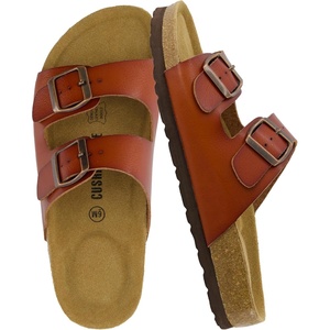 image:imageCUSHIONAIRE Lane Cork Footbed Womens Sandals Comfortable Double Buckle Slip On Sandals for Women with Arch Support and Classic Two Strap DesignWhiskey