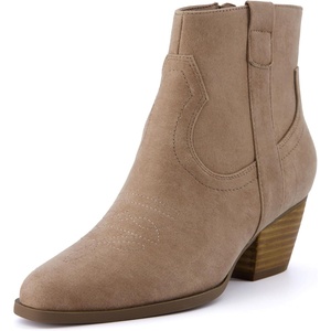 image:imageCUSHIONAIRE Womens Outlaw Western boot Memory Foam Wide Widths AvailableTaupe