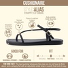 image:imageCUSHIONAIRE Alias Squared Toe Womens Sandals TStrap Flat Sandal with Cushioned Footbed and Adjustable Ankle StrapBlack