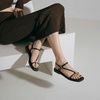image:imageCUSHIONAIRE Alias Squared Toe Womens Sandals TStrap Flat Sandal with Cushioned Footbed and Adjustable Ankle StrapBlack