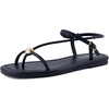 image:imageCUSHIONAIRE Alias Squared Toe Womens Sandals TStrap Flat Sandal with Cushioned Footbed and Adjustable Ankle StrapBlack