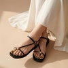 image:imageCUSHIONAIRE Alias Squared Toe Womens Sandals TStrap Flat Sandal with Cushioned Footbed and Adjustable Ankle StrapBlack