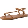 image:imageCUSHIONAIRE Alias Squared Toe Womens Sandals TStrap Flat Sandal with Cushioned Footbed and Adjustable Ankle StrapCognac