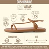 image:imageCUSHIONAIRE Alias Squared Toe Womens Sandals TStrap Flat Sandal with Cushioned Footbed and Adjustable Ankle StrapCognac
