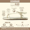 image:imageCUSHIONAIRE Alias Squared Toe Womens Sandals TStrap Flat Sandal with Cushioned Footbed and Adjustable Ankle StrapGold
