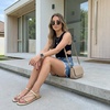 image:imageCUSHIONAIRE Alias Squared Toe Womens Sandals TStrap Flat Sandal with Cushioned Footbed and Adjustable Ankle StrapGold
