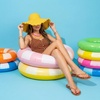image:imageCUSHIONAIRE Aqua Jelly Flip Flops for Women  Jelly Shoes Glossy Upper SlipOn Thong Design Open Round Toe QuickDry Beach and Pool Friendly TravelReady Resort StyleWhiskey