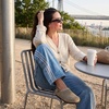 image:imageCUSHIONAIRE Luz Suede Clogs for Women with Fuzzy LiningBiscuit