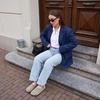 image:imageCUSHIONAIRE Luz Suede Clogs for Women with Fuzzy LiningBiscuit