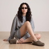 image:imageCUSHIONAIRE Luz Suede Clogs for Women with Fuzzy LiningDark Taupe