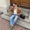 image:imageCUSHIONAIRE Luz Suede Clogs for Women with Fuzzy LiningKhaki