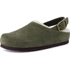 image:imageCUSHIONAIRE Luz Suede Clogs for Women with Fuzzy LiningKhaki