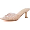 image:imageCUSHIONAIRE Naty Jelly Kitten Heels for Women Chic SlipOn Mule Design with Modern Open Square Toe Womens HeelsBlush