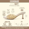 image:imageCUSHIONAIRE Naty Jelly Kitten Heels for Women Chic SlipOn Mule Design with Modern Open Square Toe Womens HeelsNude