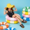 image:imageCUSHIONAIRE PoolK Jelly Sandals for Girls Water Friendly SlipOn Slides with Double Adjustable Buckles Comfortable Everyday Wear Kids SandalsTortoise