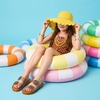 image:imageCUSHIONAIRE PoolK Jelly Sandals for Girls Water Friendly SlipOn Slides with Double Adjustable Buckles Comfortable Everyday Wear Kids SandalsWhiskey