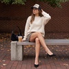 image:imageCUSHIONAIRE Saby Slingback Kitten Heels for Women Pointed Toe Pumps with Adjustable Ankle Strap for Casual Dressy WearBlack Microsuede