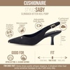 image:imageCUSHIONAIRE Saby Slingback Kitten Heels for Women Pointed Toe Pumps with Adjustable Ankle Strap for Casual Dressy WearBlack Microsuede