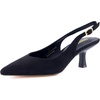 image:imageCUSHIONAIRE Saby Slingback Kitten Heels for Women Pointed Toe Pumps with Adjustable Ankle Strap for Casual Dressy WearBlack Microsuede