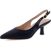 image:imageCUSHIONAIRE Saby Slingback Kitten Heels for Women Pointed Toe Pumps with Adjustable Ankle Strap for Casual Dressy WearBlack Smooth