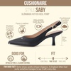 image:imageCUSHIONAIRE Saby Slingback Kitten Heels for Women Pointed Toe Pumps with Adjustable Ankle Strap for Casual Dressy WearBlack Smooth