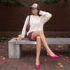 image:imageCUSHIONAIRE Saby Slingback Kitten Heels for Women Pointed Toe Pumps with Adjustable Ankle Strap for Casual Dressy WearFuchsia Microsuede