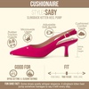 image:imageCUSHIONAIRE Saby Slingback Kitten Heels for Women Pointed Toe Pumps with Adjustable Ankle Strap for Casual Dressy WearFuchsia Microsuede