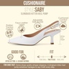 image:imageCUSHIONAIRE Saby Slingback Kitten Heels for Women Pointed Toe Pumps with Adjustable Ankle Strap for Casual Dressy WearIvory Smooth