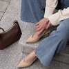 image:imageCUSHIONAIRE Saby Slingback Kitten Heels for Women Pointed Toe Pumps with Adjustable Ankle Strap for Casual Dressy WearLight Tan Microsuede