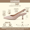 image:imageCUSHIONAIRE Saby Slingback Kitten Heels for Women Pointed Toe Pumps with Adjustable Ankle Strap for Casual Dressy WearNude