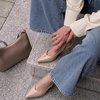 image:imageCUSHIONAIRE Saby Slingback Kitten Heels for Women Pointed Toe Pumps with Adjustable Ankle Strap for Casual Dressy WearNude