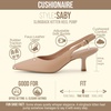 image:imageCUSHIONAIRE Saby Slingback Kitten Heels for Women Pointed Toe Pumps with Adjustable Ankle Strap for Casual Dressy WearNude Smooth