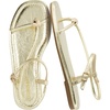 image:imageCUSHIONAIRE Alias Squared Toe Womens Sandals TStrap Flat Sandal with Cushioned Footbed and Adjustable Ankle StrapGold