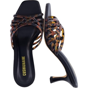 image:imageCUSHIONAIRE Naty Jelly Kitten Heels for Women Chic SlipOn Mule Design with Modern Open Square Toe Womens HeelsTortoise