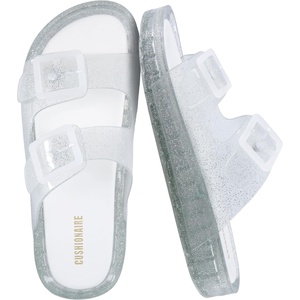 image:imageCUSHIONAIRE PoolK Jelly Sandals for Girls Water Friendly SlipOn Slides with Double Adjustable Buckles Comfortable Everyday Wear Kids SandalsSparkle