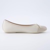 image:imageCUSHIONAIRE Womens Cardi Cap Toe Bow Flat with Memory Foam and Wide Widths AvailableBoneTaupe